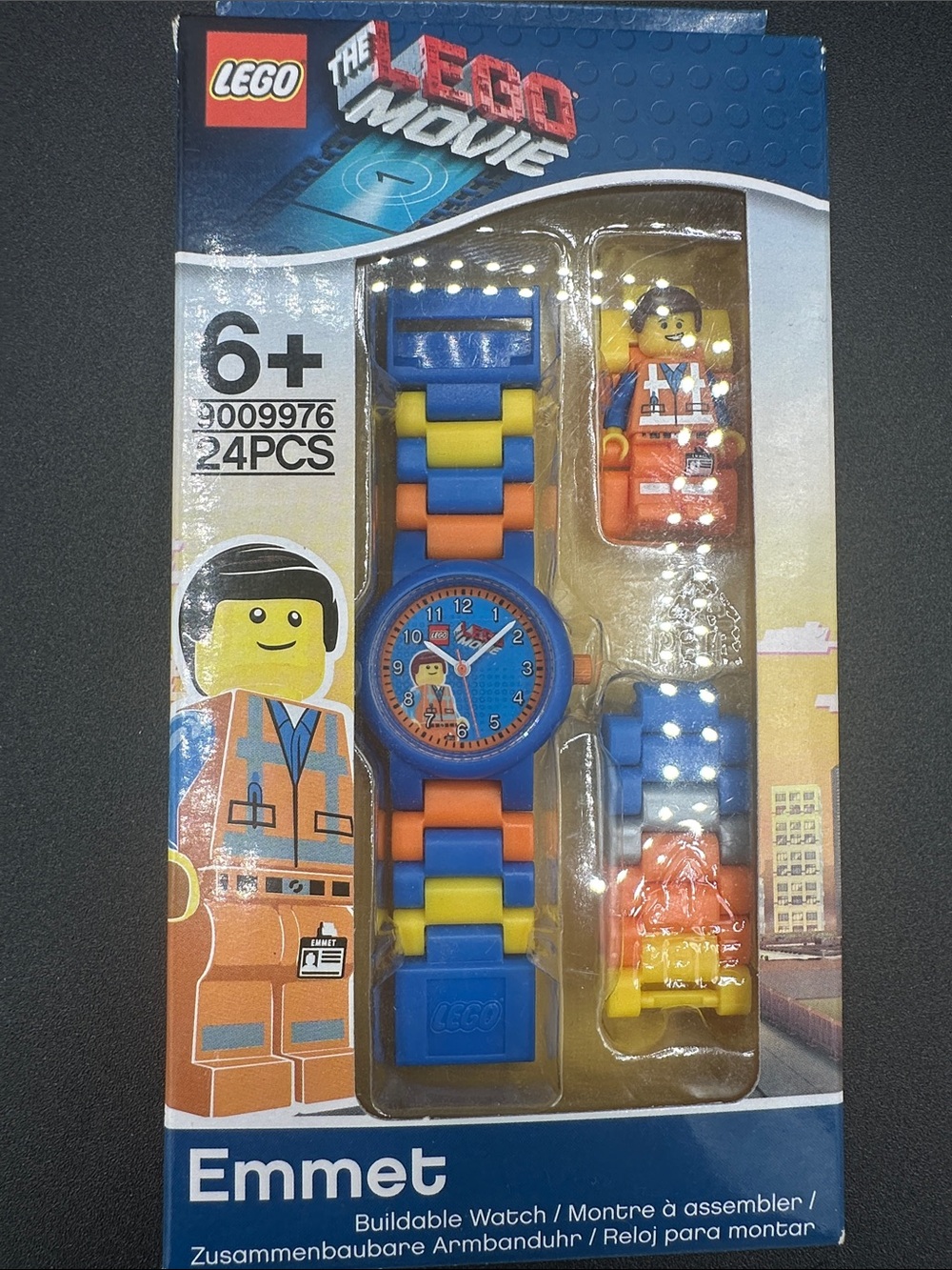 NIB Lego Emmet Buildable Watch – Blue, Orange & Yellow